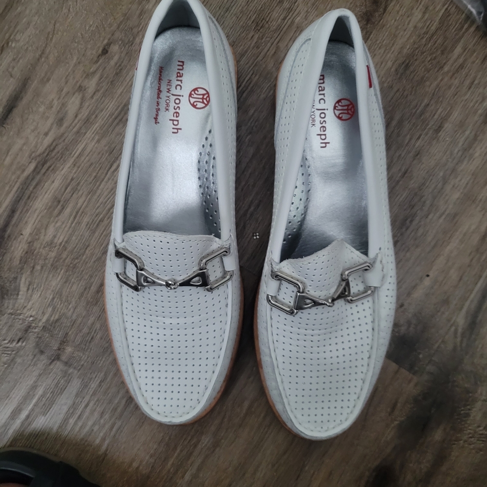 Marc Joseph White Loafers for Women
